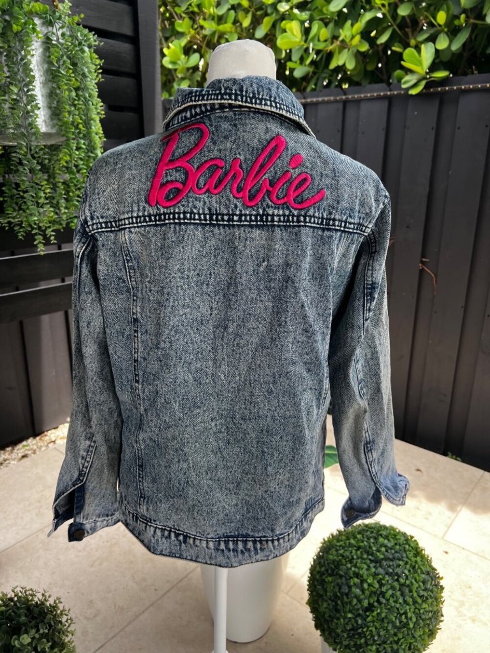 Girls Denim Jacket – Barbie Logo Back Graphic Jean Jacket Cute Trendy Outerwear